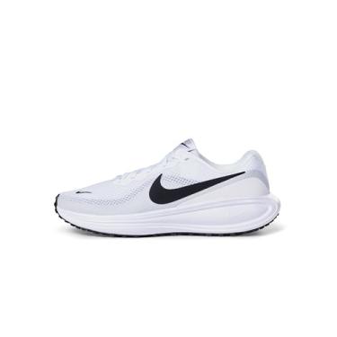 Imagem de Nike Tênis de corrida feminino Revolution 8 Road, Branco/Preto/Platina pura, 9 X-Wide