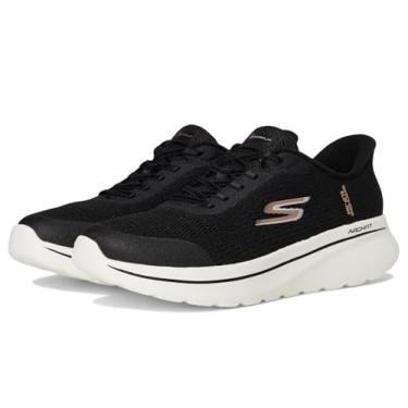 Imagem de Skechers Tênis feminino Go Walk Arch Fit N-Joy Ria Hands Free Slip-ins, Preto/branco, 43