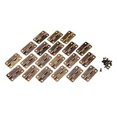 Imagem de 20pcs porta de latão antigo dobradiças para móveis jóias caixa de madeira articulação acessórios de hardware com parafusos 30x17mm YYDFPIIA