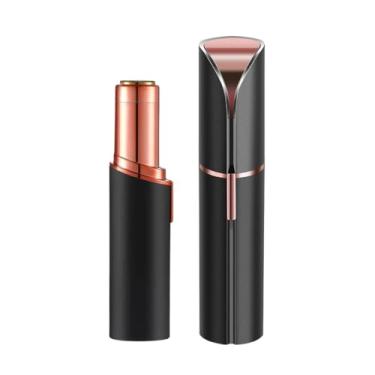Imagem de Batom Depilador Elétrico Recarregável Facial USB – Removedor De Pelos Portátil Para Rosto Buço E Sobrancelhas (Preto)
