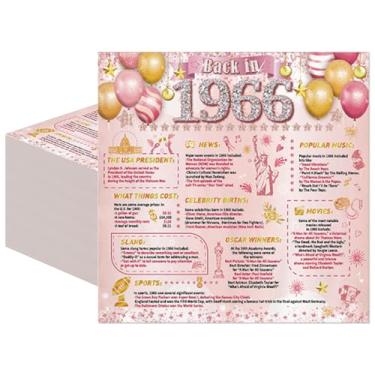 Imagem de Hokinaa Decorações de festa de aniversário de 60 anos - Conjunto de guardanapos de papel 50 peças de ouro rosa rosa feliz 60 anos de volta em 1966 conjunto de guardanapos de papel descartáveis 16,5 x