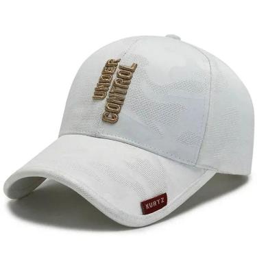 Imagem de Boné De Beisebol Masculino Esportivo Bordado Ajustavel Branco 55-60cm