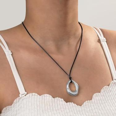 Imagem de Colar de ouro grosso Boho para mulheres, corrente de declaração, joias grossas, presentes de amizade para mulheres, presentes de Natal, Medium, Latão, Sem Pedra Preciosa