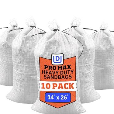 Imagem de DURASACK Pro Max Sacos de areia resistentes para inundações com 4.000 horas de proteção UV sacos de areia para peso, capacidade de 45 kg, 35,5 x 66 cm, branco, 10 unidades