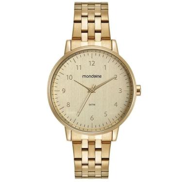 Imagem de Kit Relógio Mondaine Dourado Com Colar E Brincos 32596lpmkde1k1