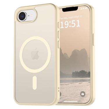 Imagem de vnnink Capa para iPhone 16e, capa magnética fosca de grau militar, proteção contra quedas translúcida - Capa protetora protetora contra quedas fina, resistente, durável, à prova de choque - branco
