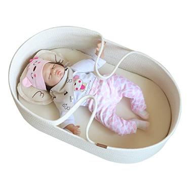 Imagem de ICEBLUE HD Forros de cesta de berçário de corda de algodão supergrande, cesta de boneca, armazenamento de brinquedos infantis, organizador de cesta jumbo para cobertores, travesseiros (bege)