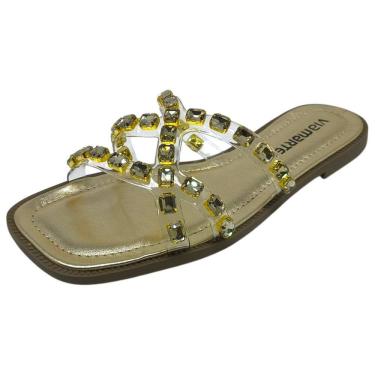Imagem de Chinelo Rasteira Feminina Pedrarias Conforto Via Marte