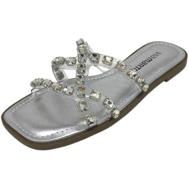 Imagem de Chinelo Rasteira Feminina Pedrarias Conforto Via Marte