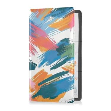 Imagem de Kigai Porta-cartão de registro de carro de grafite colorido e seguro - para porta-luvas de caminhão de carro, console de documentos, organizador de documentos, capa carteira de couro PU premium