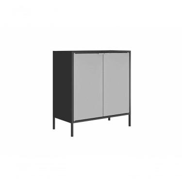 Imagem de Balcão Alto Multiúso Itatiaia Smart - 2 Portas - Preto C- Cinza Matte