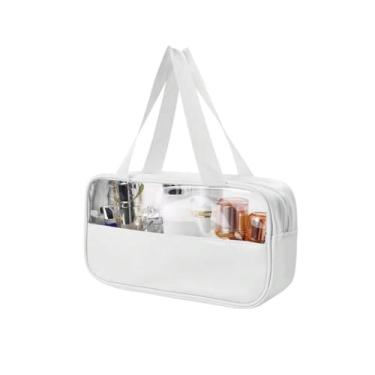 Imagem de Necessaire Transparente Organizador Viagem Bolsa Média Cor Branco