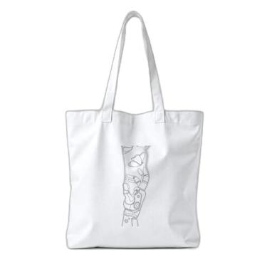 Imagem de Kit 10 Sacola Ecologica s Charmosas e Reutilizáveis 38x41.5cm Estampa Mão Robótica e Borboletas