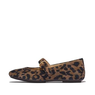 Imagem de Fitflop Sapato feminino Delicato Leopard Camurça Mary Jane, Mistura de Chocolate, 40.5 EU Schmal