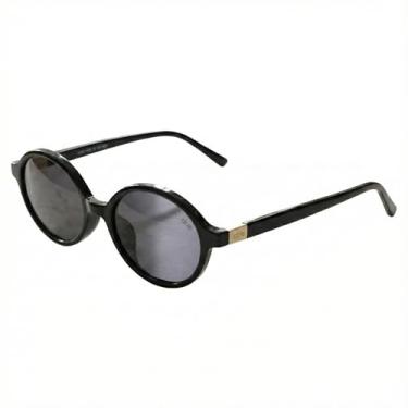 Imagem de Óculos De Sol Premium Circe Feminino, Estilo Fashionista Oval Minimalista, Acetato Tartaruga, Lentes Pretas UV400, Detalhes Metalizados, Marca ABÊ CLUB