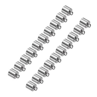 Imagem de CoCud Tampas de extremidade de barril, diâmetro interno de 6 mm, tampa de extremidade de cabo de crimpagem lisa de aço inoxidável - (Aplicações: para pulseiras, colar, pingente, joias, faça você mesmo