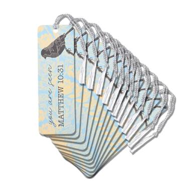 Imagem de Dicksons Marcador de livro com borla cristã inspiradora para livros, estudo bíblico, diários 5 x 15 cm, cartolina You are Seen, pacote com 12
