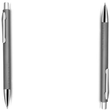 Imagem de Caneta Esferográfica Retrátil em Metal, Escrita Azul, com Ponta Touch, Detalhe em Dourado Rosé, Refil Tipo Parker design moderno (Kit 2 Cinza;)