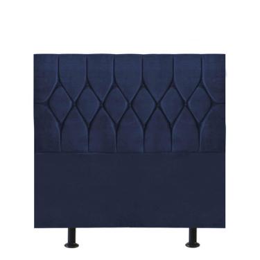 Imagem de Cabeceira Estofada Cama Box Solteiro 90cm Istambul Corino Azul- Mabe Magazine