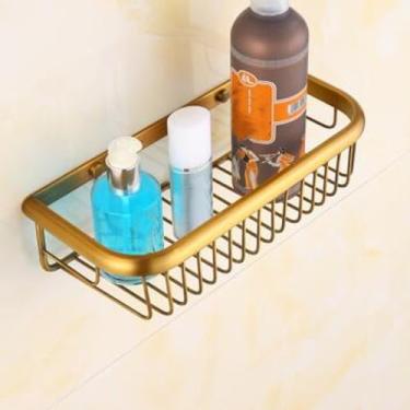 Imagem de Acessórios de banheiro bronze antigo esculpido hardware de banho toalheiro suporte de papel suporte de toalha suporte de escova de vaso sanitário torneira, prateleira de uma camada