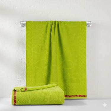 Imagem de Toalha de Banho para Praia e Piscina 100% Algodão 150cm x 77cm Gramatura 400g/m² - Hipoalergênica com Alta Absorção - Verde