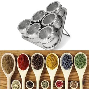 Imagem de Kit Organizador Porta Temperos Triangular Magnetico 6 Unidades