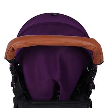 Imagem de Eujgoov Capa para Alça de Carrinho de bebê, Macia, Com Zíper, Couro Pu, Manga Amortecedora, Universal, Lavável, Removível, para Carrinho de bebê, Apoio de Braço Marrom (marrom)