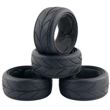 Imagem de Chanjorlin 1/10 RC Rally Racing Touring Tires OD 65mm Soft Rubber On Road Tyres For 1:10 Street Car Tamiya TT01 TT02 XV01 TA06 A959 PTG2 HPI KYOSHO HSP PTG2 Traxxas RC Drift Wheels 4PCS