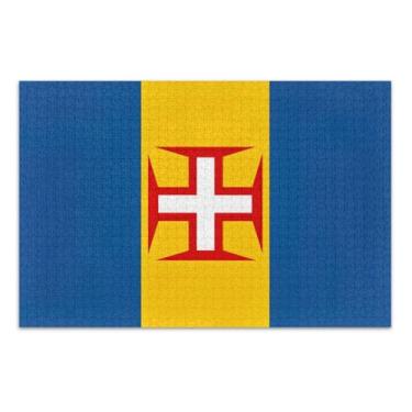 Imagem de Madeira Flag Adult Puzzles 1000 Pieces Challenging Jigsaw Puzzles Perfect for Game Nights