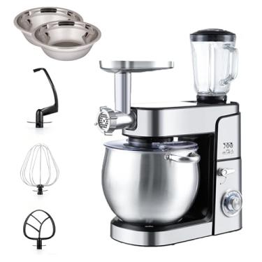 Imagem de Batedeira Multifuncional,Misturador De Massa De 12 Litros,6 Velocidades Com Gancho Para Massa,Batedor De Arame,Pá Misturadora E Tigela De AçO InoxidáVel Para Uso DoméStico,Lanches