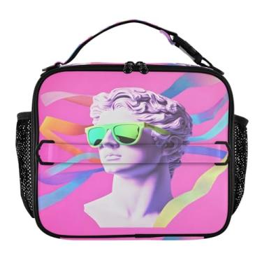 Imagem de Joisal Estátua legal copos rosa lancheira feminina grande, bolsa térmica portátil para escritório, piquenique, caminhadas, praia