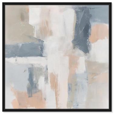 Imagem de Paleta de ardósia e rosa I arte de parede minimalista impressa em tela por Art Remedy, moldura preta, 61 x 61 cm