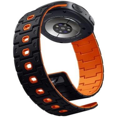 Imagem de Bandletic Pulseira magnética de silicone compatível com Samsung Galaxy Watch 8 de 40 mm, 44 mm/8 Classic 46 mm 2025, pulseira de substituição respirável sem lacunas para homens e mulheres, preto