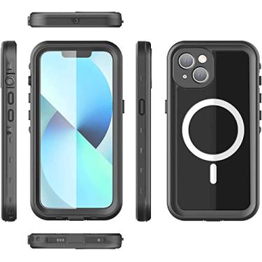 Imagem de KAPPDE Capa para iPhone 13 Pro Max/13 Pro/13, IP68 Waterpoof Capa à prova de choque à prova de choque Protetor de tela integrado Capa à prova d'água transparente (Cor: Preto, Tamanho: 13 Pro 6,1 polegadas)