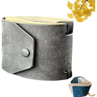 Imagem de Carteira de couro para dinheiro | Suporte magnético para dinheiro, organizador de notas portátil e bolsa antiperda 12, Cinza, Estilo minimalista