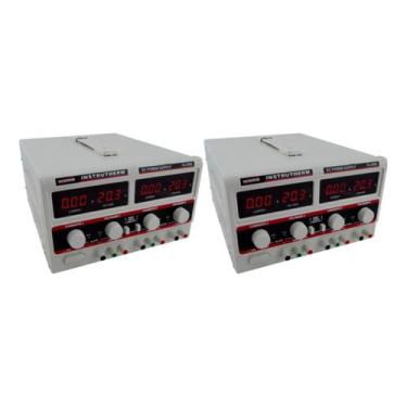 Imagem de Kit 2 Fonte Alimentação Digital Simétrica 64 Volts 2 Canais Corrente 1