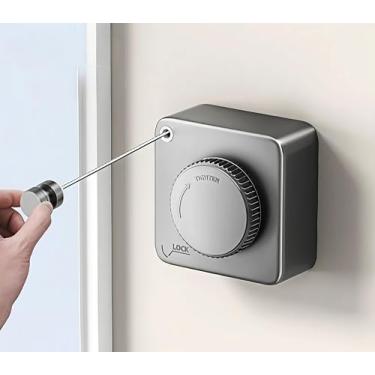 Imagem de Varal retrátil interno, sem flacidez, linha de roupas para uso externo, retrátil, roupas resistentes, linha de lavanderia, linha de aço inoxidável montada na parede-15,1 (cinza quadrado)