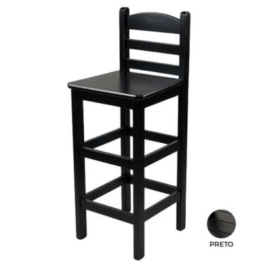 Imagem de Banqueta Alta de Madeira Maciça Bar Restaurante Bistrô - Só Mesas Só C