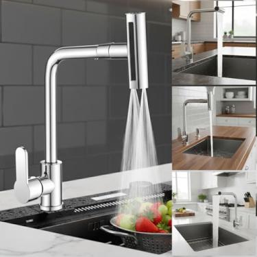 Imagem de Torneira Gourmet Pia Cozinha Inox Monocomando 4 Jatos Giratória 360° Bancada