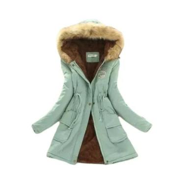 Imagem de Jaqueta De Algodão Feminina Para Outono E Inverno, Acolchoada, Com Cap