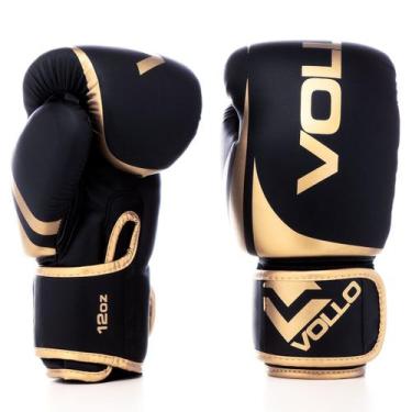 Imagem de Luva de Boxe Muay Thai Kickboxing Training 12oz Dourada Vollo