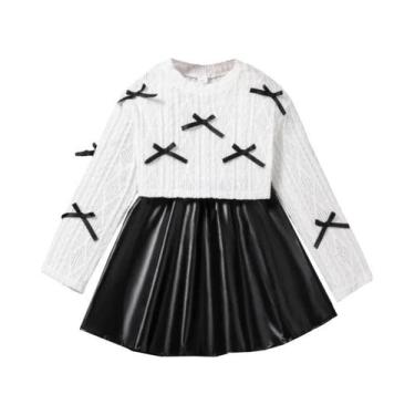 Imagem de Conjunto De Moda De Outono Para Meninas 2 Peças, Top De Manga Longa Co