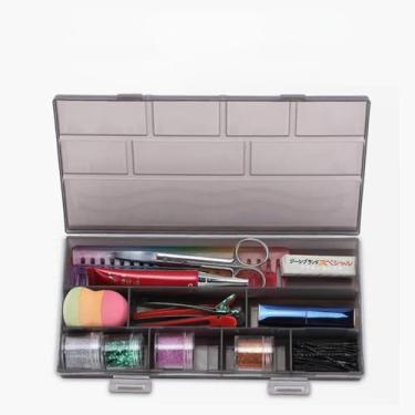 Imagem de Yinhing Organizador de Acessórios para Estilo de Cabelo, 8 Células, Caixa de Armazenamento Com Tampa Durável para Grampos de Cabelo, Ferramentas de Estilo, Joias, Material Pp Cinza
