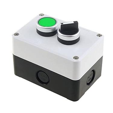 Imagem de Caixa de controle de interruptor de botão botão de partida automático à prova d'água interruptor de parada de emergência industrial elétrico (cor: 5 furos)