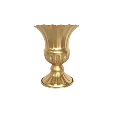 Imagem de U5GAAALPPQ9 Vaso decorativo 2 peças vintage vaso de flores de metal vaso de fazenda para arranjos florais frescos secos mesa centro de mesa rústico decoração de casa vaso de flores (cor: ouro)