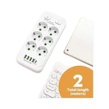 Imagem de Tomada ue 4 soquetes tomada elétrica sem cabo de extensão com portas u