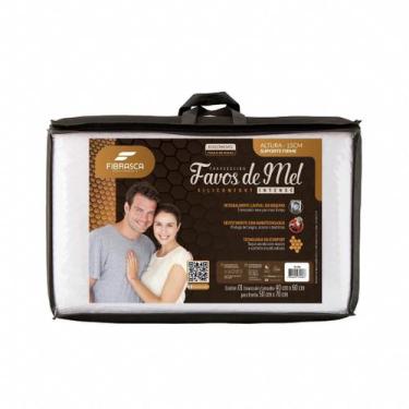 Imagem de Travesseiro Fibrasca Favos De Mel Plus Branco Silicomfort Branco Firme
