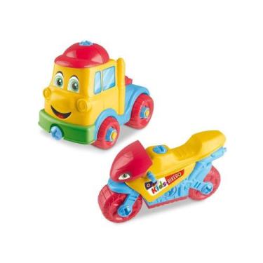 Imagem de Kit Moto E Caminhão De Brinquedo Multicolorido - Lua De Cristal