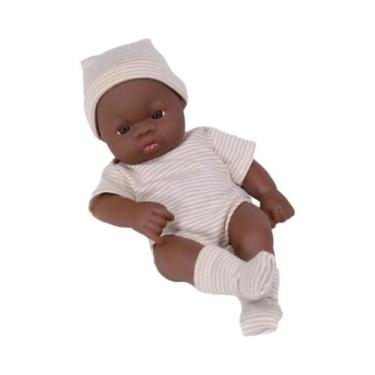 Imagem de Boneca Reborn De Vinil Macio Preta De 20cm, Brinquedo Fofo Para Menina