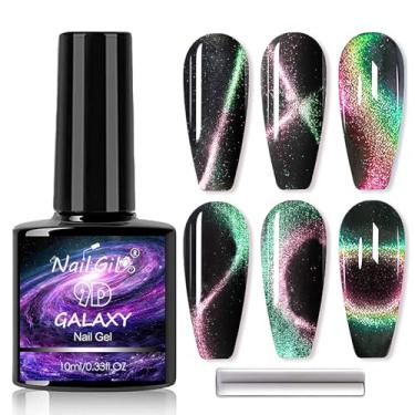 Imagem de Esmalte de gel olho de gato 9D, esmalte de gel camaleão de imersão em U, esmalte de cores mágicas duplas, uso profissional para salão-E